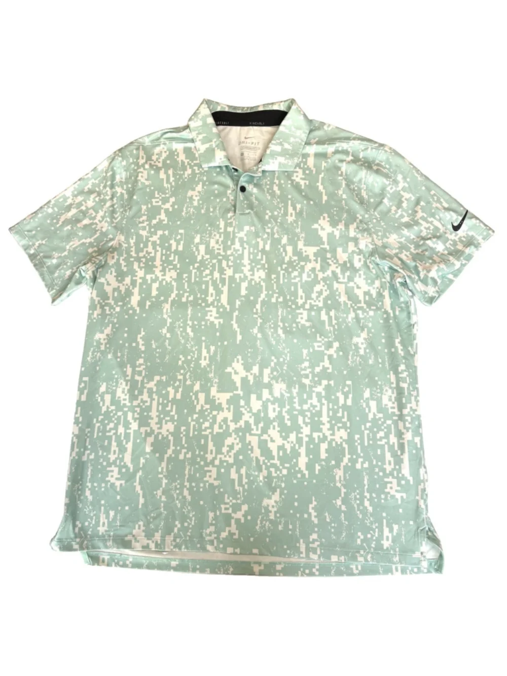 Nike Dri-Fit Vapor Golf Polo Shirt Size:L Light Teal Digital Camouflage Men